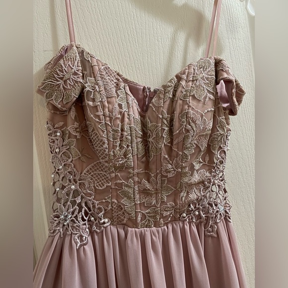 Blush Pink Off The Shoulder Prom Dress/Gown - Picture 8 of 9
